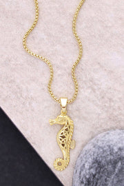 Sea Horse Pendant Necklace - GF