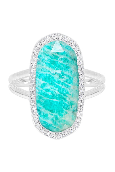 Amazonite Halo Ring - SF