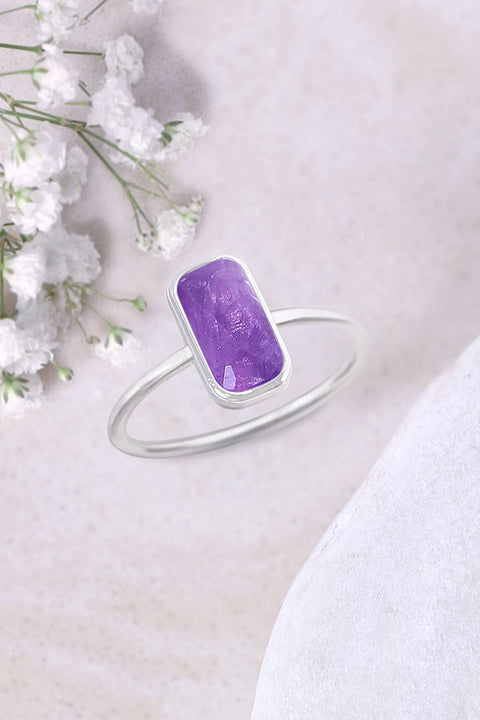 Amethyst Rectangle Petite Ring - SF