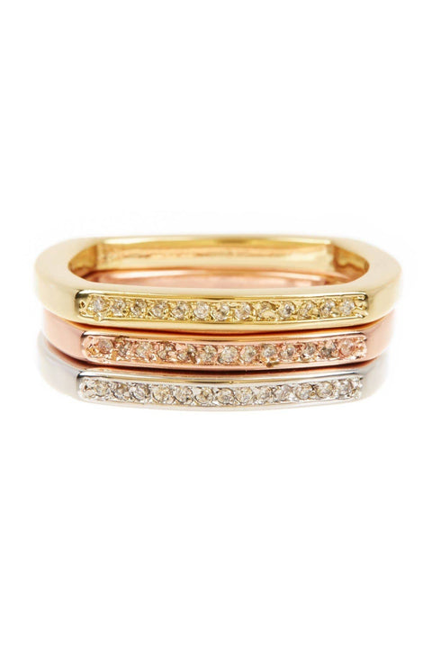 Tri-Tone Stacking Band Ring Set - SF