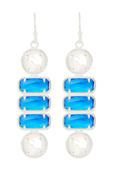 Mixed Crystal Drop Earrings - SF