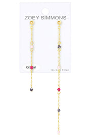 Pink Austrian Crystal Drop Earrings - GF