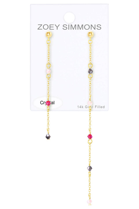 Pink Austrian Crystal Drop Earrings - GF