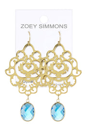 Blue Crystal Statement Earrings - GF