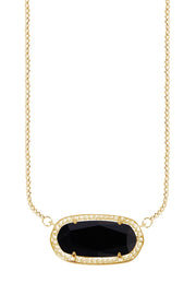 Black Onyx Pendant Necklace - GF