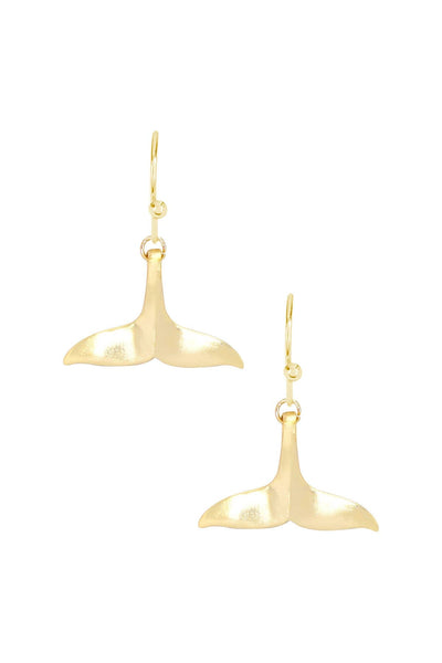 Whale Tail Drop Earrings - GF