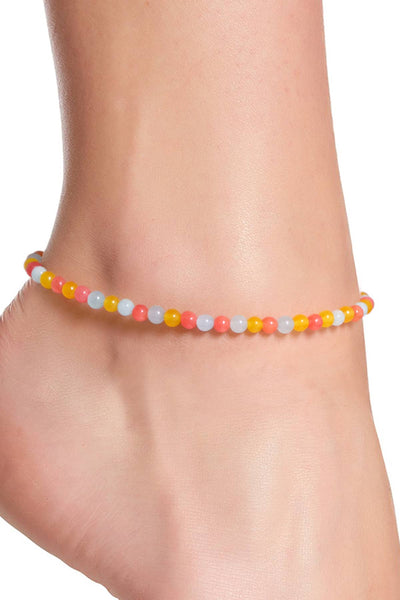 Amazonite & Mixed Agate Beaded Anklet - GF