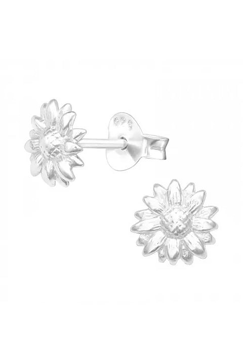 Sterling Silver Flower Ear Studs - SS