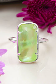 Green Mother Of Pearl Quartz Ring - SF