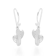 Sterling Silver Cactus Drop Earrings - SS