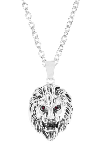 Cubic Zirconia & Lion Pendant Necklace - SF