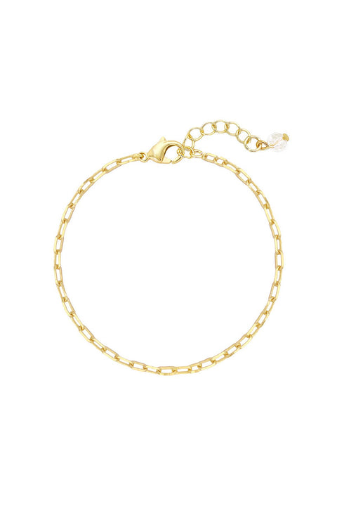 14k Gold Plated 2.5mm Open Cable Chain Bracelet - GP