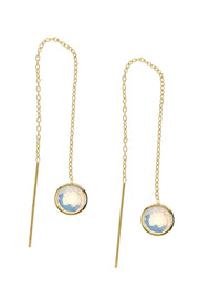 Moonstone Crystal Threader Earrings - GF