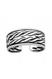 Sterling Silver Rope Adjustable Toe Ring - SS
