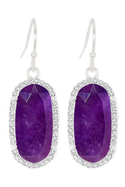 Amethyst Halo Drop Earrings - SF