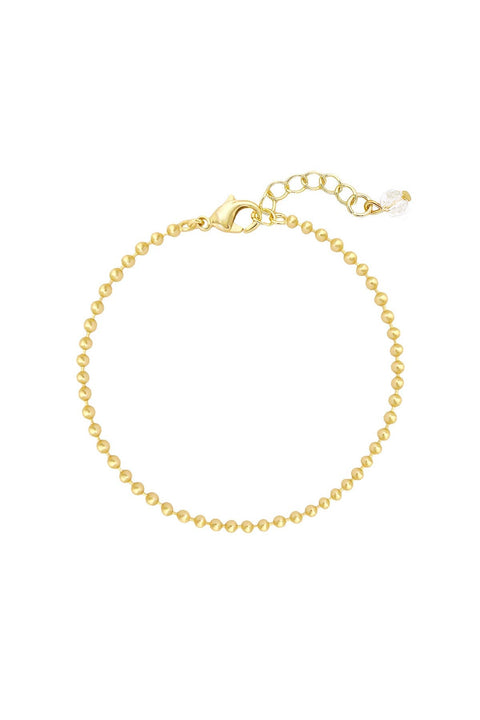14k Gold Plated 2mm Bead Chain Bracelet - GP