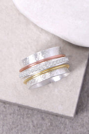 Tri-Tone Bali Style Spinner Ring - SF