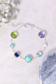 Mixed Gemstone Station Bracelet - SF