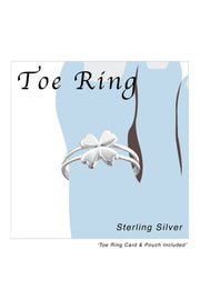 Sterling Silver 3D Flower Adjustable Toe Ring - SS