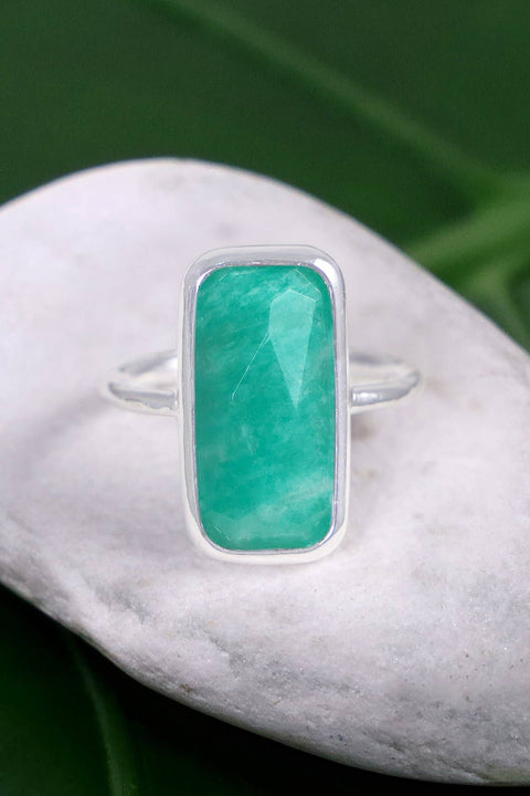 Amazonite Rectangle Ring - SF