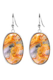 Crazy Lace Agate Statement Earrings - SF