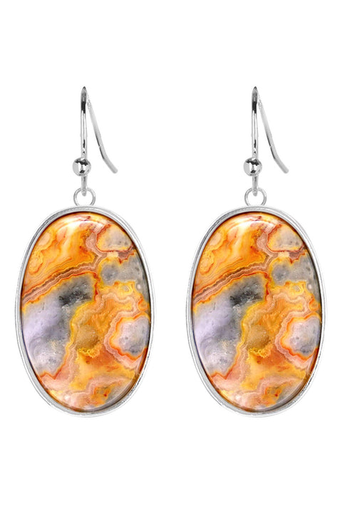 Crazy Lace Agate Statement Earrings - SF