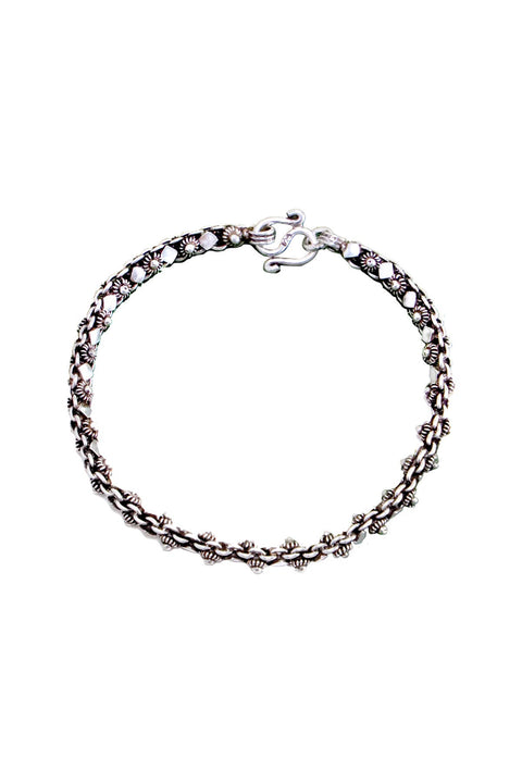 Sterling Silver Bali Link Bracelet - SS