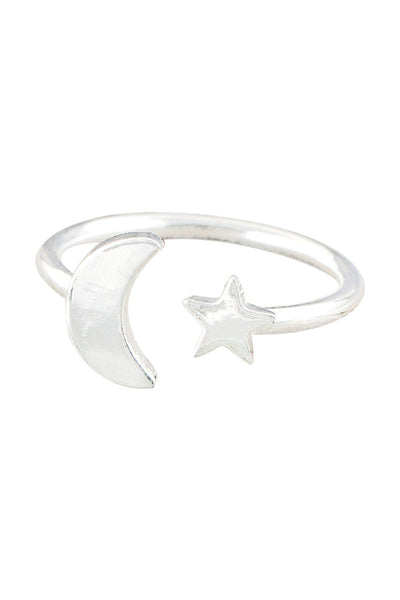 Moon & Star Open Ring - SF