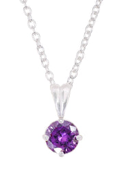 Amethyst CZ Charm Necklace - SF