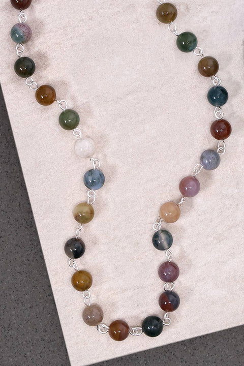 Mixed Jasper Mala Beaded Necklace - SF