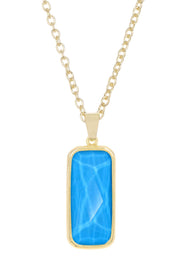 Turquoise Quartz Rectangle Necklace - GF