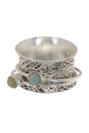 Amazonite Banded Spinner Ring - SF