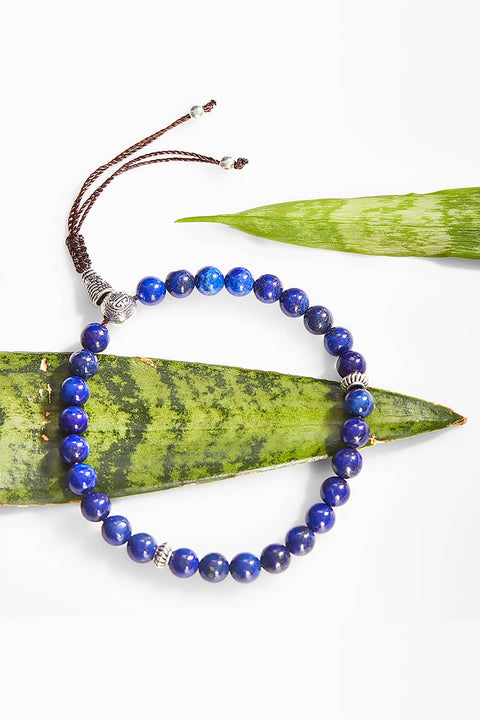 Lapis Mala Beads Adjustable Bracelet - SF