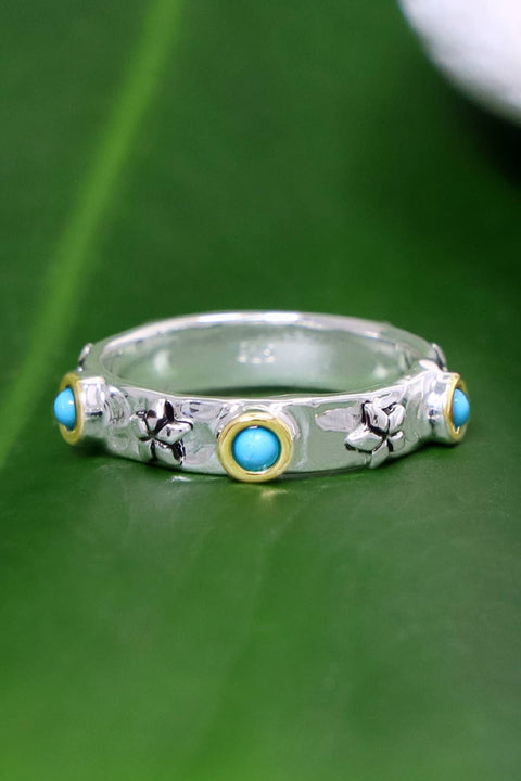 Turquoise Solitaire Band Ring - SF