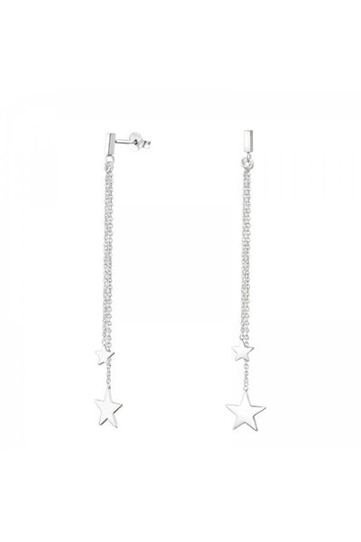 Sterling Silver Star Dangle Earrings - SS
