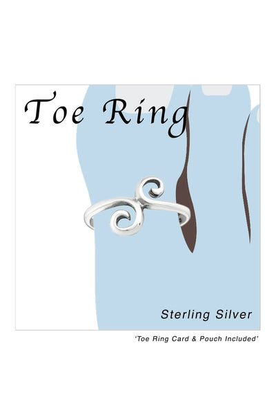 Sterling Silver Spiral Adjustable Toe Ring - SS