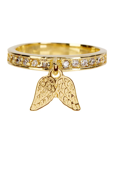 Angel Wing Moveable Charm Ring - GF