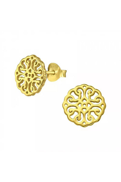 Sterling Silver Antique Ear Studs - VM