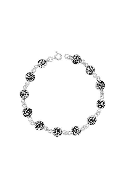 Spider Web Oxidized Link Bracelet - SF