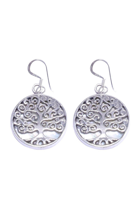 Mother Of Pearl Tree Drop Earrings - SF