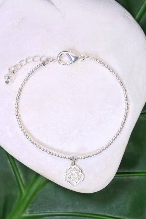 Rose Charm Beaded Bracelet - SF