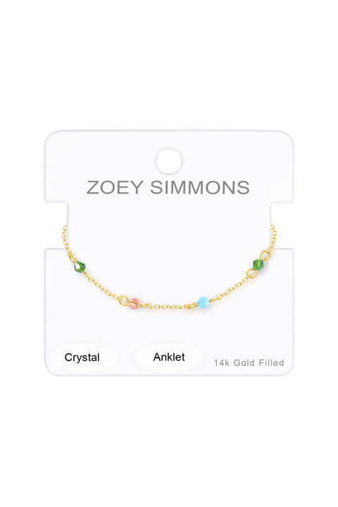 Mixed Austrian Crystal Anklet - GF