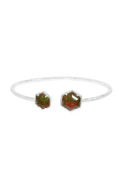 Unakite Octagon Cuff Bracelet - SF