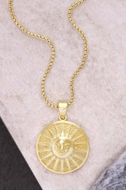 Aztec Sun Drop Pendant Necklace - GF