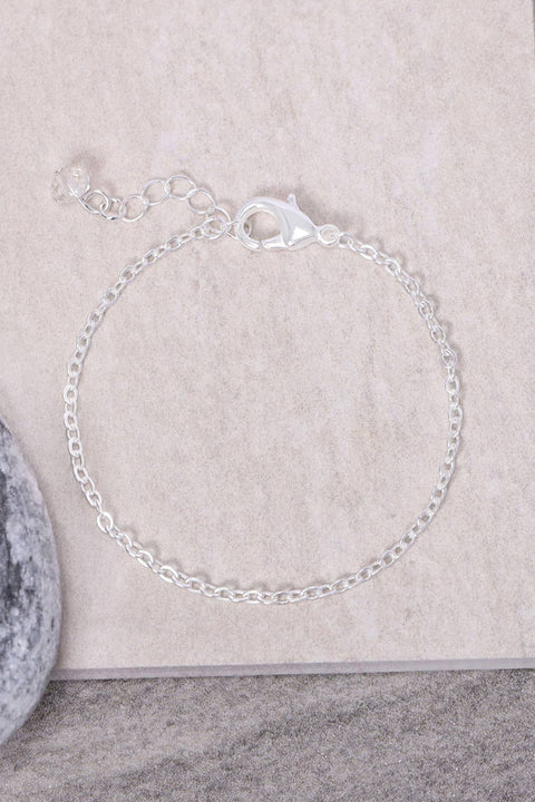 Silver Plated 2mm Cable Chain Bracelet - SP