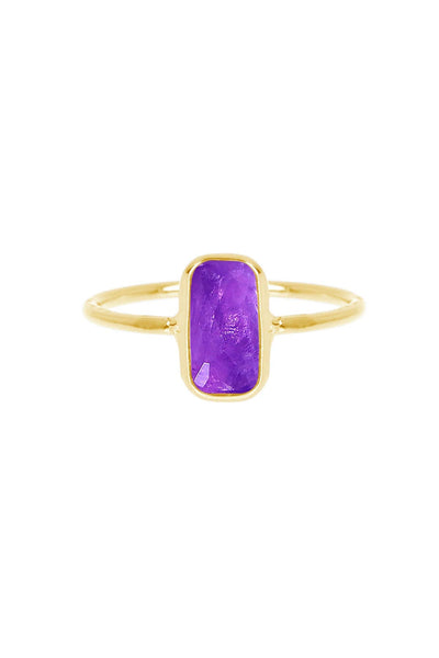 Amethyst Petite Rectangle Ring - GF