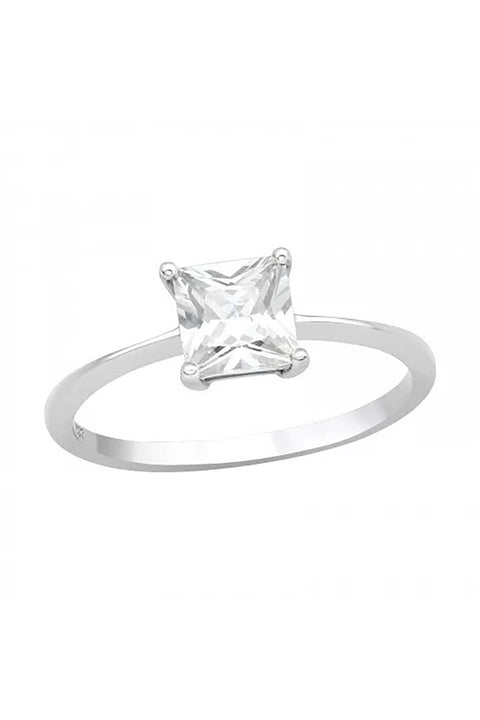 Sterling Silver Solitaire CZ Ring - SS