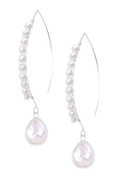 Mother Of Pearl & Sterling Silver Threader Earrings - SS