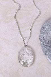 Sterling Silver Photo Locket Pendant Necklace - SS