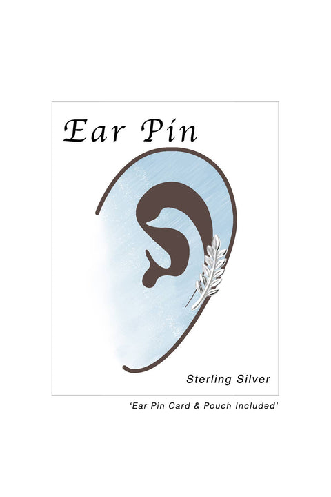 Sterling Silver Leaf Ear Pin - SS